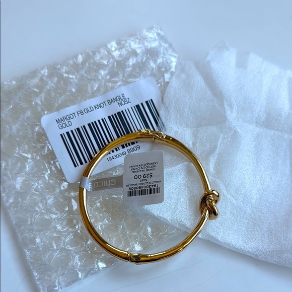 NWT Chico's Margo Gold Knot Bangle Bracelet - Picture 1 of 7